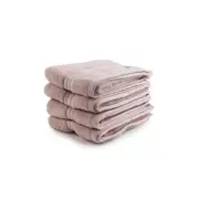 4pc Onkaparinga Flinders Bathroom Hand Towels 45x65cm Cotton 600GSM Pink Blush