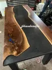 Made To Order Walnut Resin River Table Top Black Epoxy Table Top Dinning Room