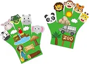 2X Animal Felt Puppets for Interactive Play and Learning, Zoo Theme