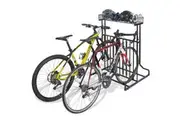 CyclingDeal 3 to 5 Bike Floor Parking Rack with Storage Basket - for Storing 20"-29" MTB Road Hybrid Kids Bikes - Bicycle Storage in Garage at Home