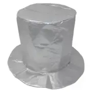 Adult Shiny Silver Top Hat ~ FUN HALLOWEEN, COSTUME, NEW YEAR'S, BIRTHDAY, PARTY