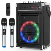 Karaoke System Portable Bluetooth Speaker Lights FM Radio Recording For Adults