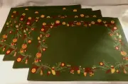 NWT KOHL'S 4 PC SET of MACHINE EMBROIDERED PLACEMATS - HARVEST - MSRP $6.99 ea