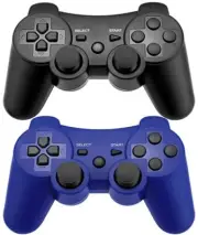 PS3 Controller 2 Pack with Six-Axis Dual Vibration Wireless Control with Char...
