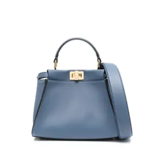 Fendi 8BN244 迷你 Peekaboo 包 藍灰色