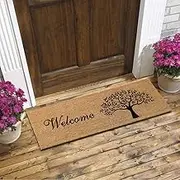 ATMAH Tree Welcome Coir Front Door Floor Mat, Outdoor Doormat - Size 120 X 40 Cm
