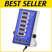 Durable Stainless Steel 6-Channel Cooking Timer - Loud Alarm & LED Functionality