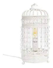 [Lexi Lighting] Harmony White Iron Birdcage Table Lamp