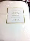 Pottery Barn Teen Essential Organic Jersey Stripe Full Sheet Set NWT White