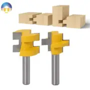 2x 3 Bit T-shape Tongue Groove Router Bit 1/4" Shank Woodworking Chisel Cutter