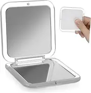 FRCOLOR Travel Compact Makeup Bag Portable Folding Mirror Magnifying Mirror Light 15x Magnification