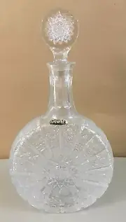 CRYSTAL HAND CUT 24 DECANTER "NEW" POLAND IRENA
