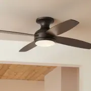 52" Modern Hugger Ceiling Fan with Light LED Flush Mount Bronze for Bedroom