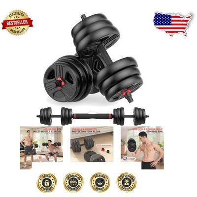 2-in-1 Adjustable Dumbbell Set 20-90lbs - Safe and Comfortable Home Workout