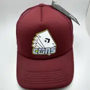 Converse All Star Chuck Taylor Trucker Hat Cap Snap Back Mesh Foam Maroon GR8