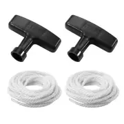 2-Pack Lawn Mower Pull Cord, 1.4m 13/64 Inch 5mm Recoil Starter Rope with Han...