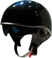 Z1R Vagrant USA Skull Half Helmet Black/Blue/White Large 0103-1310