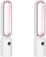 [ADVWIN] Bladeless Fan Set, 2 PCS Portable Electric Tower Fan Airflow Purifying Fan for Home Office Use, Pink*2