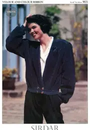 Sirdar KNITTING PATTERN #9021 Velour & Colour Ribbon Cardigan Women 30"-40"