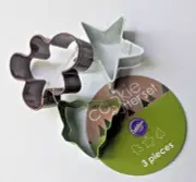 Mini Christmas Tree Cookie Cutter Set Fondant Pie Crust Metal 3 Piece Wilton
