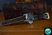 MA WATCH STRAP 26 24 22 MM GENUINE GATOR FULL CUT BROWN II FOR PANERAI BAND