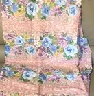 Texunion Cotton Teflon (8+yds X 54”) Floral Print Pink Blues Fabric Vintage