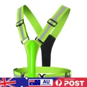 LED Night Running Security Vest Reflective Warning Lights Elastic Band (Green)