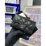 二手 CHANEL 香奈兒 黑金 魚子醬 牛皮 經典款 卡包 卡夾 卡套 錢包 零錢包 信用卡夾