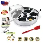 Versatile Poached Egg Maker with Tempered Glass Lid & Heat Distribution