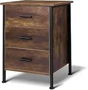 ALFORDSON Bedside Table 3-Drawer Sofa Side End Table Organizer 40cm x 40cm x 61cm Wooden Storage Cabinet Nightstand Chest for Bedroom, Living Room and Hallway (Oleta Dark Oak)