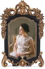 Vintage Picture Frame 4X6, Luxury Ornate Antique Photo Frame for Vertical 4 by 6