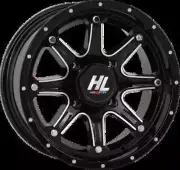HL4 Wheel Gloss Black Machined 14x7 4/137 4+3 10mm Honda Pioneer 1000 16-22