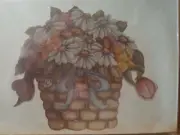 LIZ MINTON 1987 DAISY BASKET FIREPLACE SCREEN BOARD PAINT PATTERN wood available