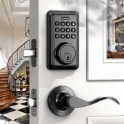Keyless Entry Door Lock with 2 Lever Handles - Electronic Keypad Deadbolt - F...