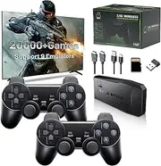 Bewinner M8 Wireless Retro Game Console Upgraded, 20,000+ Games / 9 Emulators / Plug and Play Nostalgia Game Stick, 4K Handheld Video Consoles with Dual 2.4GHz Controllers & 64GB Memory