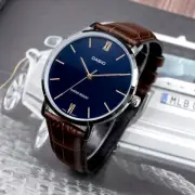 Casio Men's Leather Band Wrist Watch MTP-VT01L-2B