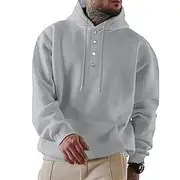 Men's Hoodie Pullover Hoodie Sweatshirt Button Up Hoodie Apricot Wine Red Black Light Green Army Green Hooded Plain Front Pocket Sports Outdoor Casual Daily S