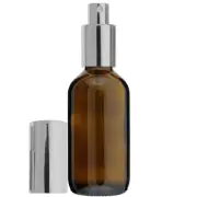 2 OZ 60ML AMBER BOSTON ROUND GLASS BOTTLES WITH SILVER SPRAYER 6 12 24 72 PCS