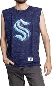 Calhoun NHL Men's Team Logo Crew Neck Space Dyed Cotton Sleeveless T-Shirt