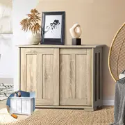 Oikiture Buffet Sideboard Cabinet Doors Storage Kitchen Cupboard Hallway Table
