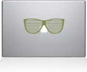 The Decal Guru Party Glasses Decal Vinyl Sticker, Gold, 15" MacBook Pro - Gold