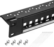 uxcell 1U Blank Key Stone Network 24-Port Patch Panel, 19inch Rack & Wall Mountable Patch Bay with Network Module for Servers Network, Multi Terminal Services