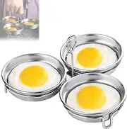 Eggs Poacher,Poached Egg Maker,Stainless Steel Egg Poacher,Stainless Steel Poached Eggs Cooker,Non-Stick Egg Steamer with Rack,Microwave Eg-g Poacher Cooker,Poached Eg-g Pan,Egg Maker Cup with Brush