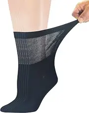 Yomandamor 6 Pairs Ladies Bamboo Diabetic Crew Socks Seamless Soft top Socks,Size 3-8 UK
