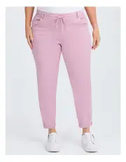 [Taking Shape] Lyocell Blend Elastic Cuff Jogger in Orchid Bloom