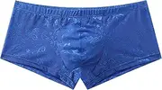 [ABEWIP] Men's Sheer See Through Lace Boxer Briefs Floral Mesh Breathable Underwear with Bugle Pouch Underpants
