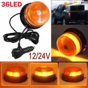 12V/24V 36LED Amber Flashing Rotating Beacon Strobe Alarm Warning Light Magnetic