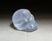 CUTE CLEAR QUARTZ CRYSTAL Pocket SKULL polished ART CARVING - NATURAL CRYSTAL