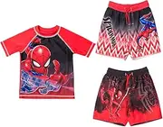 [Marvel] Spider-Man Pullover Rash Guard and Swim Trunks Toddler to Big Kid