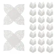 25 PCS Truffle Wrapper 4.3 Inch Square Cupcake Liner Baking Paper White